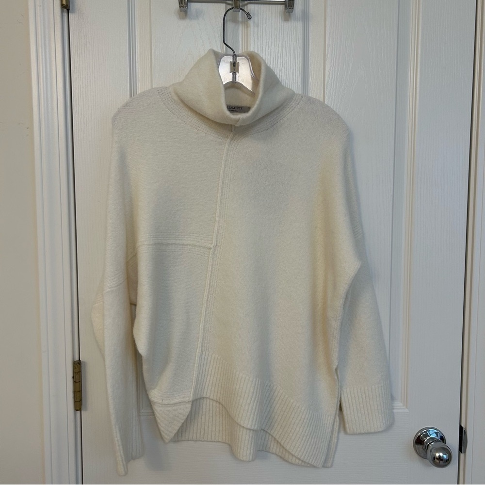 AllSaints Lock Roll Neck Asymmetric Sweater in Chalk White Size XS - Picture 6 of 9